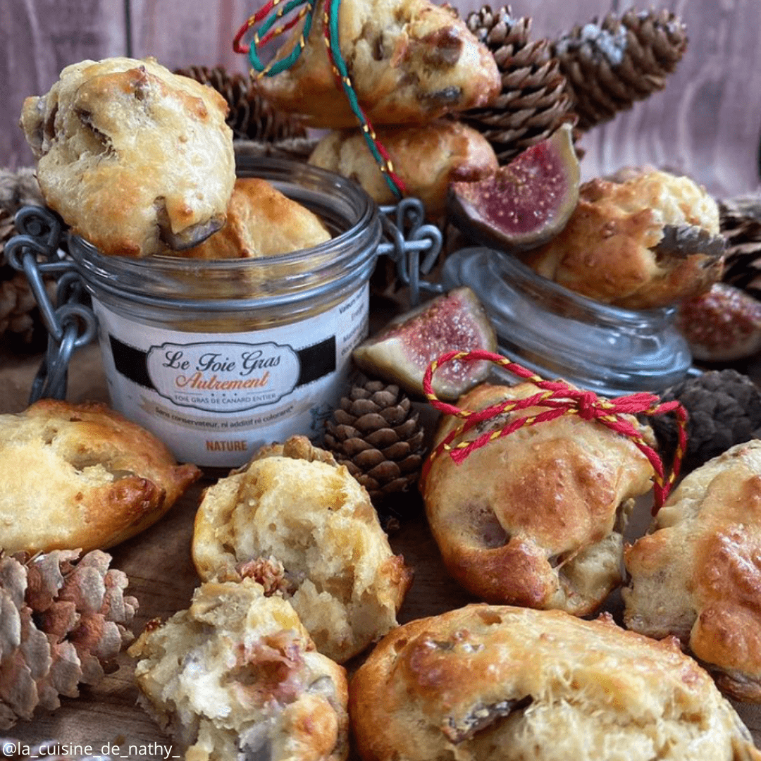 Madeleines mit Gänseleber und Feigen